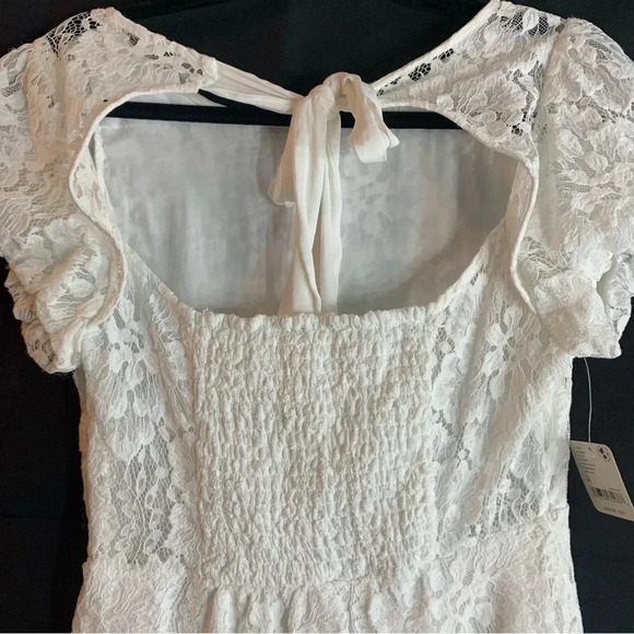 NWT Free People Hailee Lace Mini Dress in White, size M - Picture 12 of 14